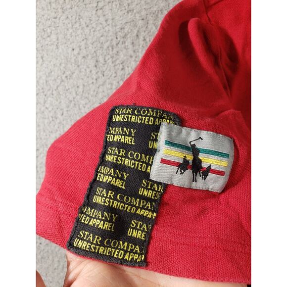 Star Company Shirt Men's XL Extra Large Red Ghana Polo Team Lake Volta World Cup - Picture 6 of 12